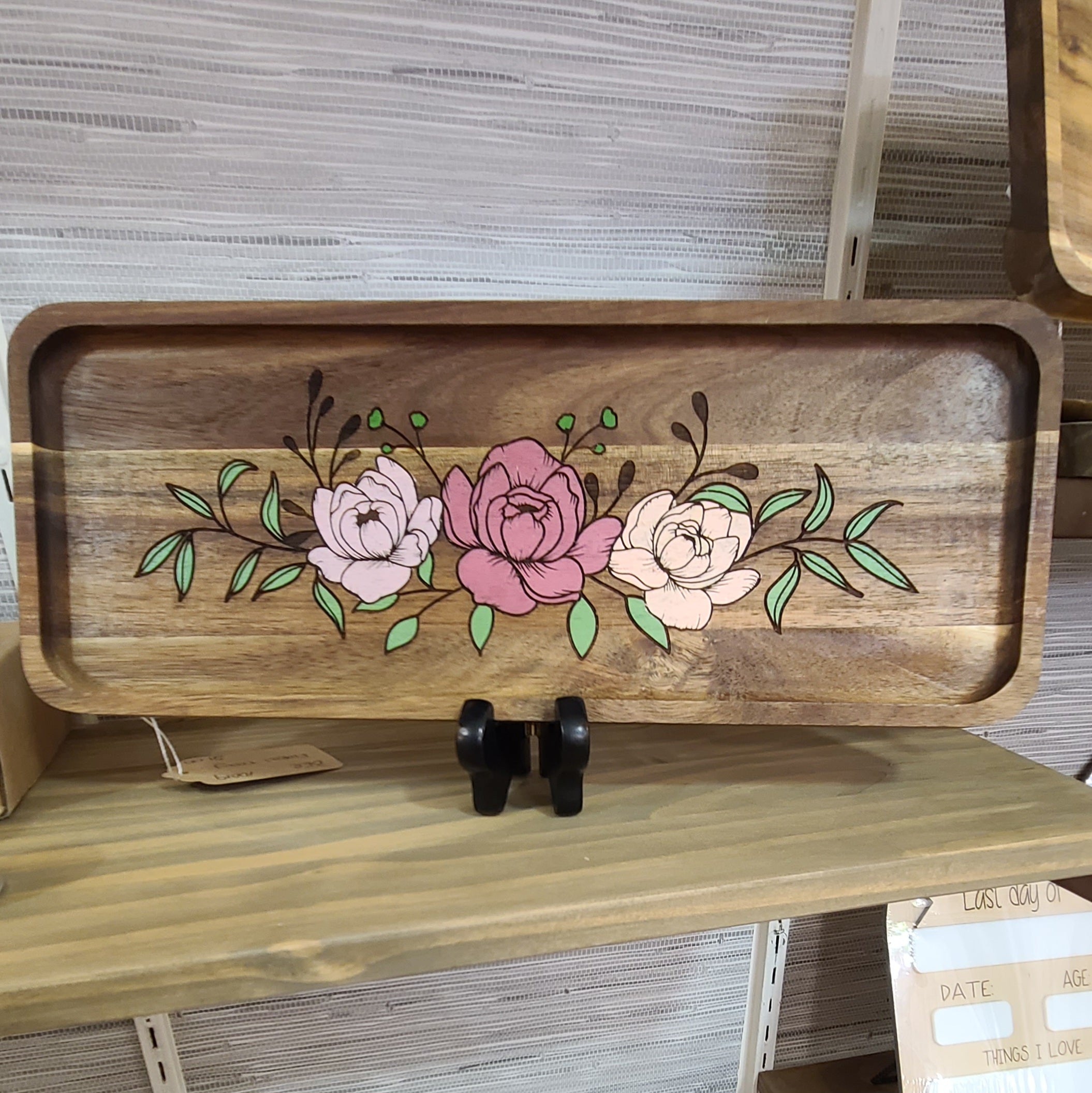 Wood Floral Tray